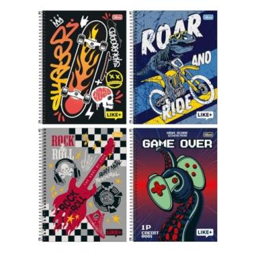 Imagem de Caderno Universitário Espiral Tilibra com 96 Folhas Pautadas Like Masculino Aula Estudante Escolar