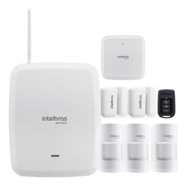 Imagem de Kit Alarme Residencial Central AMT 8000, 3 Sensores PET e 2 de Abertur