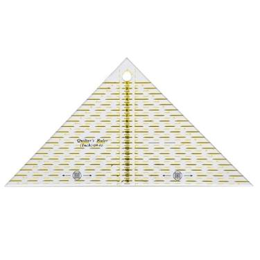 Imagem de HONEYSEW Régua de costura acrílica com anéis antiderrapantes para estofamento e costura de tecido, ângulos de corte, régua retangular (triângulo)