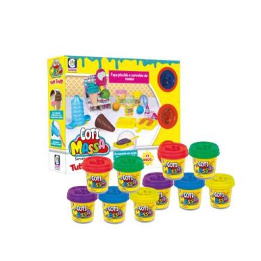 Imagem de Kit Brinquedo Infantil Sorveteria de Massinha de Modelar com 10 Potes 