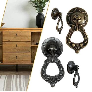 Imagem de Kit 12 Puxador Colonial Retrô para Gavetas, Cômoda, Armários - Compras