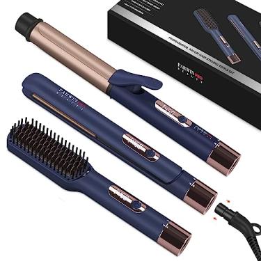 Imagem de Alisador e modelador de cabelo, PARWIN PRO BEAUTY chapinha de 2,5 cm, escova alisadora de cabelo de 3,5 cm com cabo de alimentação destacável, controle de temperatura por LED, aquecimento instantâneo