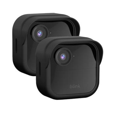 Imagem de Capa de silicone para o novo Blink Outdoor 4 (4ª geração) - Capa protetora à prova de intempéries com aba de chapéu para câmera de segurança inteligente Blink Outdoor 4 (preta, pacote com 3)
