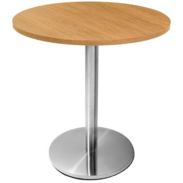 Imagem de Mesa Beta Inox 75 Cm (altura) Disco Redondo Tampo Mdp Redondo 80 Cm (larg) X 2,50 Cm (alt) Samba