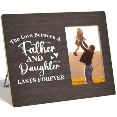 Imagem de OTINGQD Porta-retrato de pai, presente para pai da filha, presente de aniversário de Natal para o papai, presente de aniversário para papai, The Love Between a Father and Daughter Lasts Forever