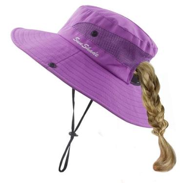 Imagem de Chapéu de sol HGGE Toddler para crianças, meninas, proteção UV, roxo