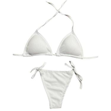 Imagem de Biquini Conjunto Tecido Canelado Com Bojo Bikini Varias Cores Verão Te