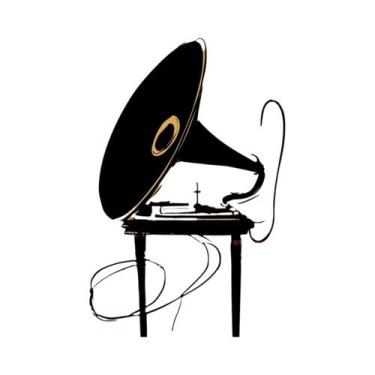 Imagem de Pintura Em Tela De Gramofone Vintage Para Festival De Música Jazz, Dec