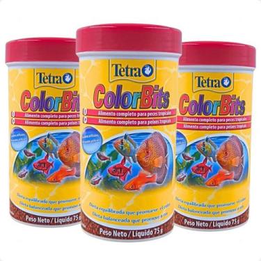 Imagem de Kit 3 Ração Tetra Para Peixes Colorbits Granules - 75G