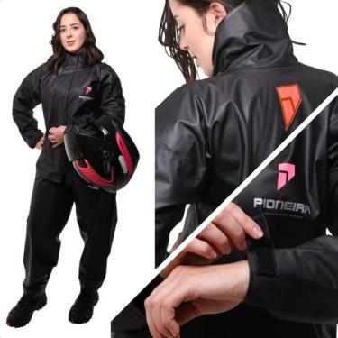 Imagem de Conjunto Capa de chuva Feminina Motoqueiro Tamanho XG PVC 0,28mm Comba