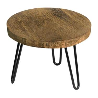 Imagem de Generic Suporte para plantas de madeira, mini suporte de elevação média, banco redondo de madeira para plantas, para vasos de flores para jardim, balcão