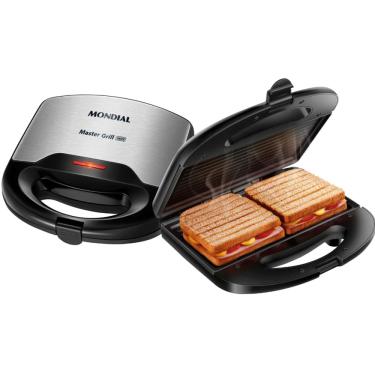 Imagem de Sanduicheira Grill Mondial Inox 750w Platinum Cook 127V