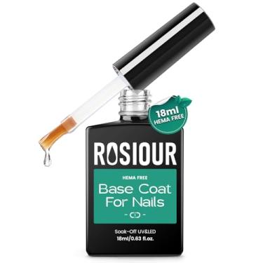 Imagem de Rosiour Base de gel livre de HEMA e TPO – 18 ml verniz de gel transparente de alto brilho para unhas de imersão de longa duração, faça você mesmo, salão de beleza, arte de unhas
