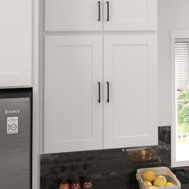 Imagem de Furinno Pronto para montar armário de cozinha de parede 2 portas - 2 prateleiras, 12 (P) x 76 (L) x 76 A, branco