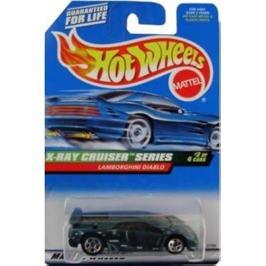 Imagem de Mattel Hot Wheels 1999 1:64 Scale X-Ray Cruiser Series Dark Teal green Lamborghini Diablo Die Cast Car 2/4