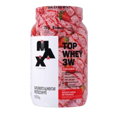 Imagem de Top Whey 3w 900g - Max Titanium, 900 G, IOGURTE GREGO DE MORANGO