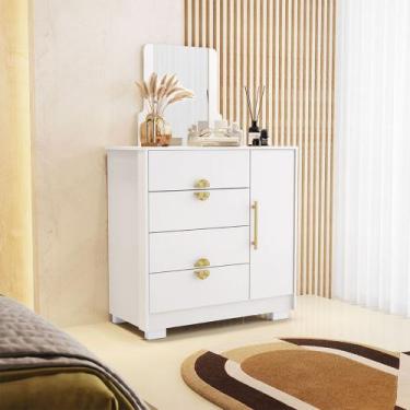 Imagem de Cômoda Sapateira Flex Vollard 4 Gavetas 1 Espelho 1 Porta e Prateleira