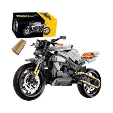 Imagem de Blocos De Montar De Motocicleta Harley Brinquedo De Corrida Para Crian