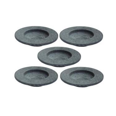 Imagem de Kit 5 Pratos Risoto Massa Chapéu Invertido Pedra Sabão 22Cm.. - Design Robusto