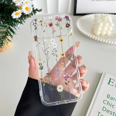 Imagem de ZTOFERA Capa floral para Google Pixel 9 Pro XL 5G, capa fofa com estampa de flores para meninas e mulheres, capa protetora de silicone flexível fina à prova de choque para celular para Google Pixel 9