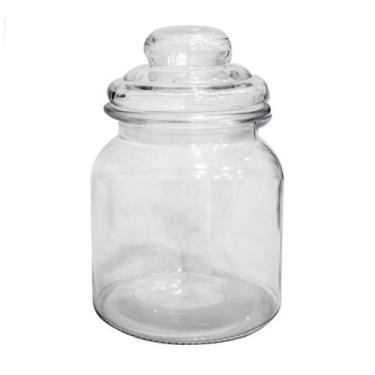Imagem de Pote de Vidro com Tampa Hermética Ideal para Biscoitos Balas 650ml - W