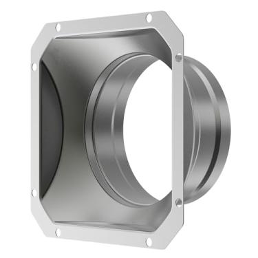 Imagem de Hon&Guan Conector de duto de 10 cm, flange de tubo reto de metal para duto de 10 cm, conector de ventilação de secador quadrado a redondo para sistema de ventilação de resfriamento de aquecimento