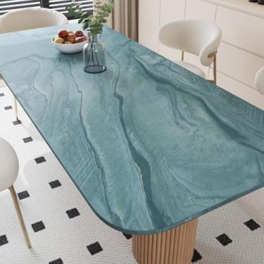 Imagem de VaryStyle Papel de contato de mármore azul para bancadas, papel de parede de mármore à prova d'água para banheiro, 40 x 299 cm, papel de contato de granito autoadesivo removível para bancadas de