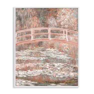 Imagem de Stupell Industries Ponte impressionista pêssego arte giclée emoldurada branca, design por Corinne Haig, 76 x 61 cm