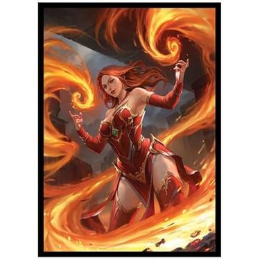 Imagem de Fantasy North - Keara Hayes - Fire Mage - 100 capas de cartas TCG foscas texturizadas - Serve para Pokémon Magic MTG Commander e outros jogos de cartas - Mangas de baralho