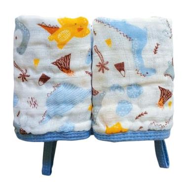 Imagem de Toalhinhas de Boca Soft para Bebê com Prendedor de Chupeta Maternidade Enxoval (Dino Baby)