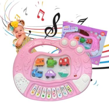 Imagem de Genérico Piano Musical Infantil com Sons e Luzes, Brinquedo Educativo para Bebês, Vermelho e Azul, Estimula Coordenação Motora e Criatividade