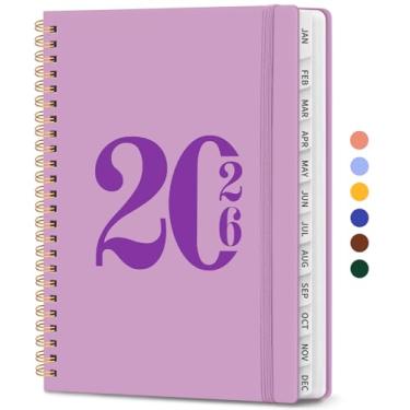 Imagem de Agenda 2026, agenda semanal e mensal, janeiro de 2026 a dezembro de 2026, agenda de calendário de capa dura 2026 com abas e bolso interno, material escolar para mulheres e homens - A5 (16 cm x 21,6 cm