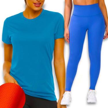 Imagem de Conjunto Camiseta BLUSINHA MALHA FRIA POLIAMIDA + Calça Legging Leg BÁ