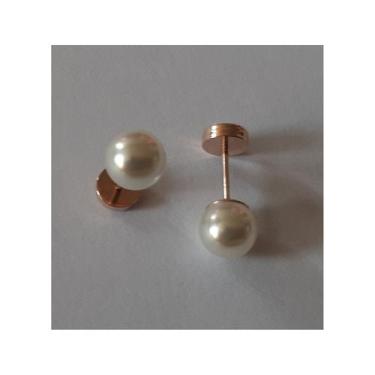 Imagem de Brincos, argolas douradas com abridores de pérolas de 4 mm para bebês 