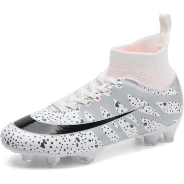 Imagem de Tênis de futebol masculinos de futebol com pontas longas, couro e borr