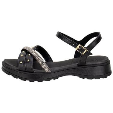 Imagem de Sandalia Molekinha Tratorada Tira Com Strass, 31, Preto