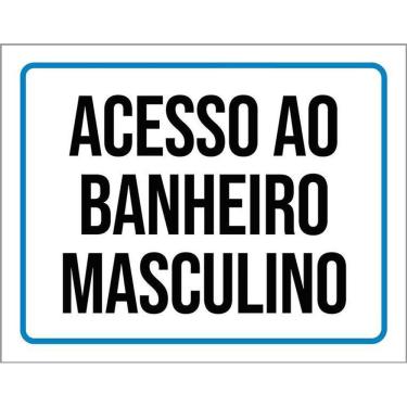 Imagem de Kit 3 Placas Sinalização Ambiente Banheiro Masculino