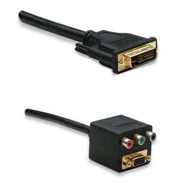 Imagem de Cabo Divisor DVI-I 24+1 Macho para VGA e 3 RCA Fêmeas