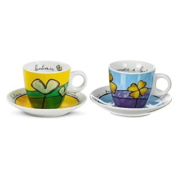 Imagem de Jogo de xícaras café expresso em porcelana Egan Frane Amore 90ml 2 peç