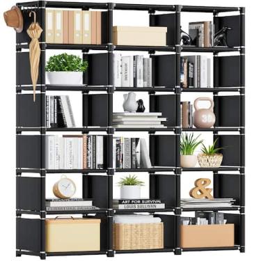 Imagem de Estante de livros Mavivegue 18-Cube Extra Large DIY Storage preta