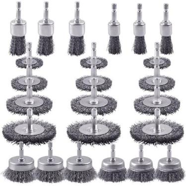 Imagem de Conjunto de escovas de roda de arame Rocaris 24 PCS para remoção de fe