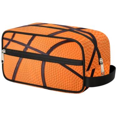 Imagem de Bolsa de higiene pessoal portátil de viagem, kit Dopp organizador de cosméticos bolsa de maquiagem bolsa de barbear de chuveiro para homens mulheres, Basquete, One Size