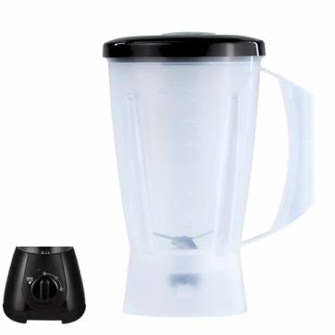 Imagem de Copo de Liquidificador Compatível com Arno New Faciclic LN38 Translúcido 1,5L Tampa Preta