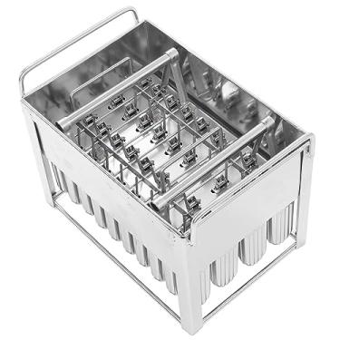 Imagem de ZJchao Molde de Sorvete de Aço Inoxidável, 40 Peças de Molde de Picolés, Faça você Mesmo, Molde de picolé de Metal Reutilizável, Molde para Fazer Sorvete, Suporte de Bastão Com Placa