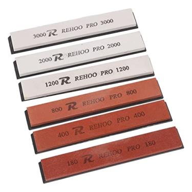 Imagem de Phefop Kit de Pedra de Amolar para Afiar Facas, Conjunto de Pedras de Corindo Branco para Tesouras e Ferramentas de Cozinha, 6 Especificações Diferentes para Chefs Profissionais