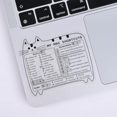 Imagem de Pacote com 2 adesivos de atalho para teclado Mac (8 x 8 cm), adesivos de atalhos para Mac OS (gato de desenho animado)