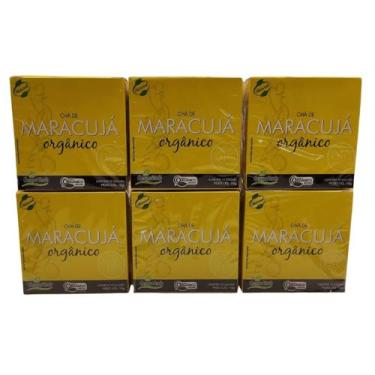Imagem de Campo Verde, Kit 6 Chá Maracujá Fruta Desidratada Orgânico sem açúcar 10 sachês casa