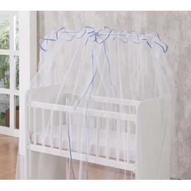 Imagem de Mosquiteiro para berço Americano Azul Bebe Véu p/ Berço Americano Azul