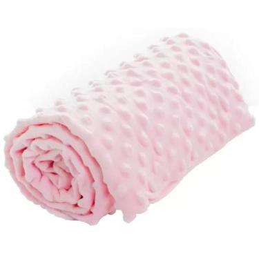 Imagem de Manta de Inverno Para Bebê Rosa Bolha sem Forro 1m x 75 - variedades e