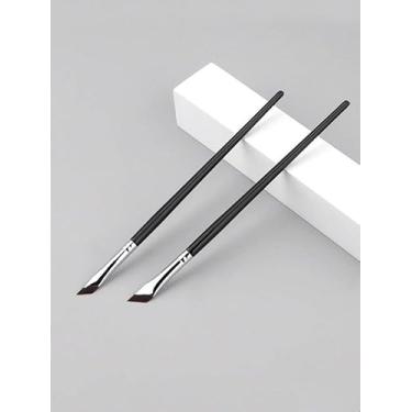 Imagem de 2 pincéis de delineador de lâmina angular, ultrafina, ultrafina, pincel de sobrancelha, foice, delineador, pincel fino e angular, ferramentas de maquiagem